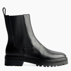 Reformation Katerina Black Leather Chelsea Boots Size 10.5 NEW